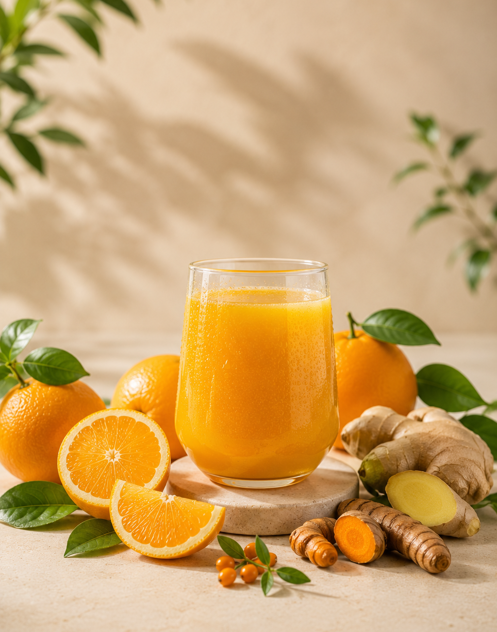 Illustration of fresh citrus and berries used at VitaNature.