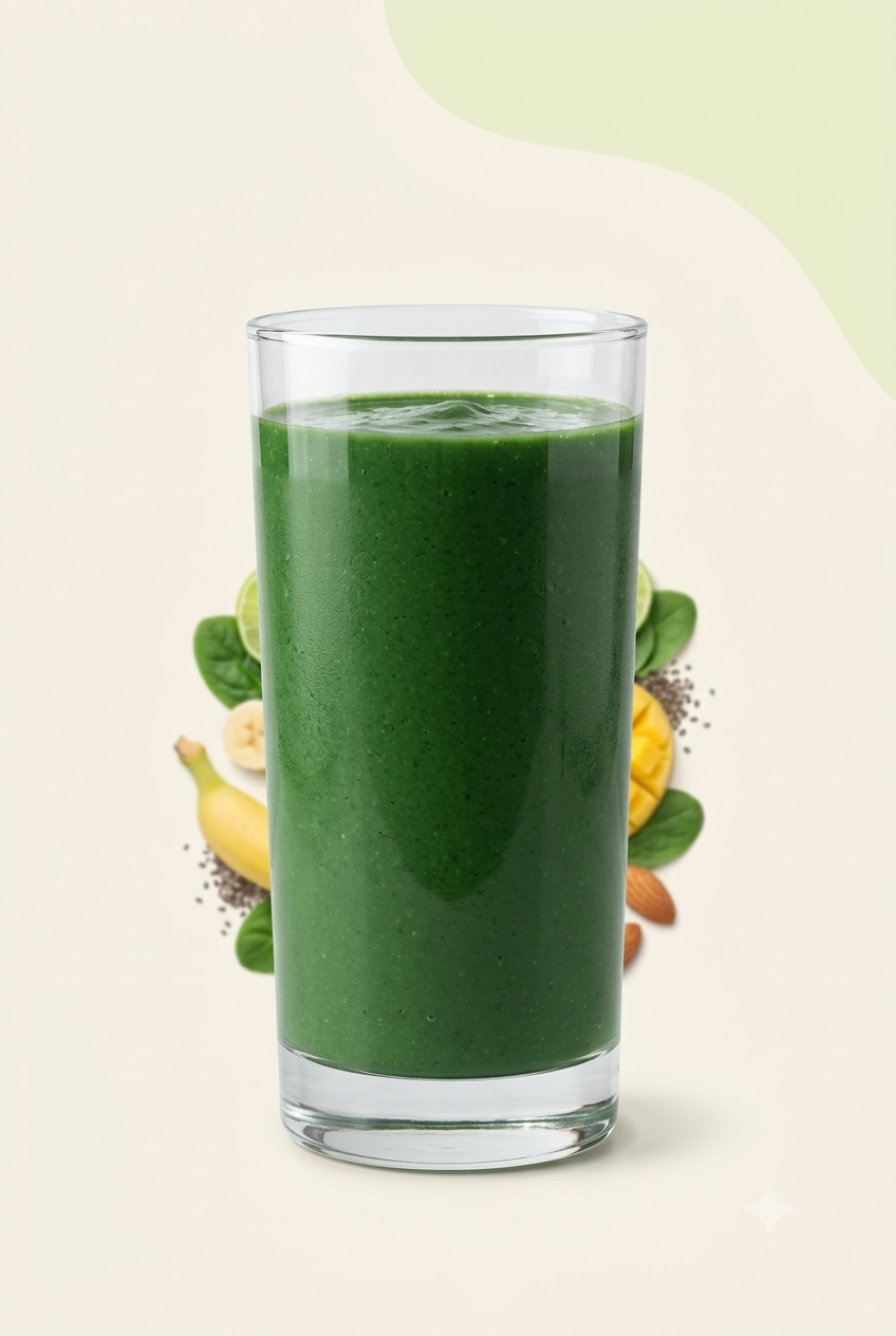 Green Power smoothie illustration.